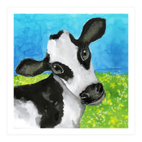 Cow in the meadow watercolor (Print Only)