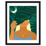 To The Moon & Never Back | Jungle Dreamer Bohemian Tropical Soul | Forest Nature Woman Illustration thumbnail