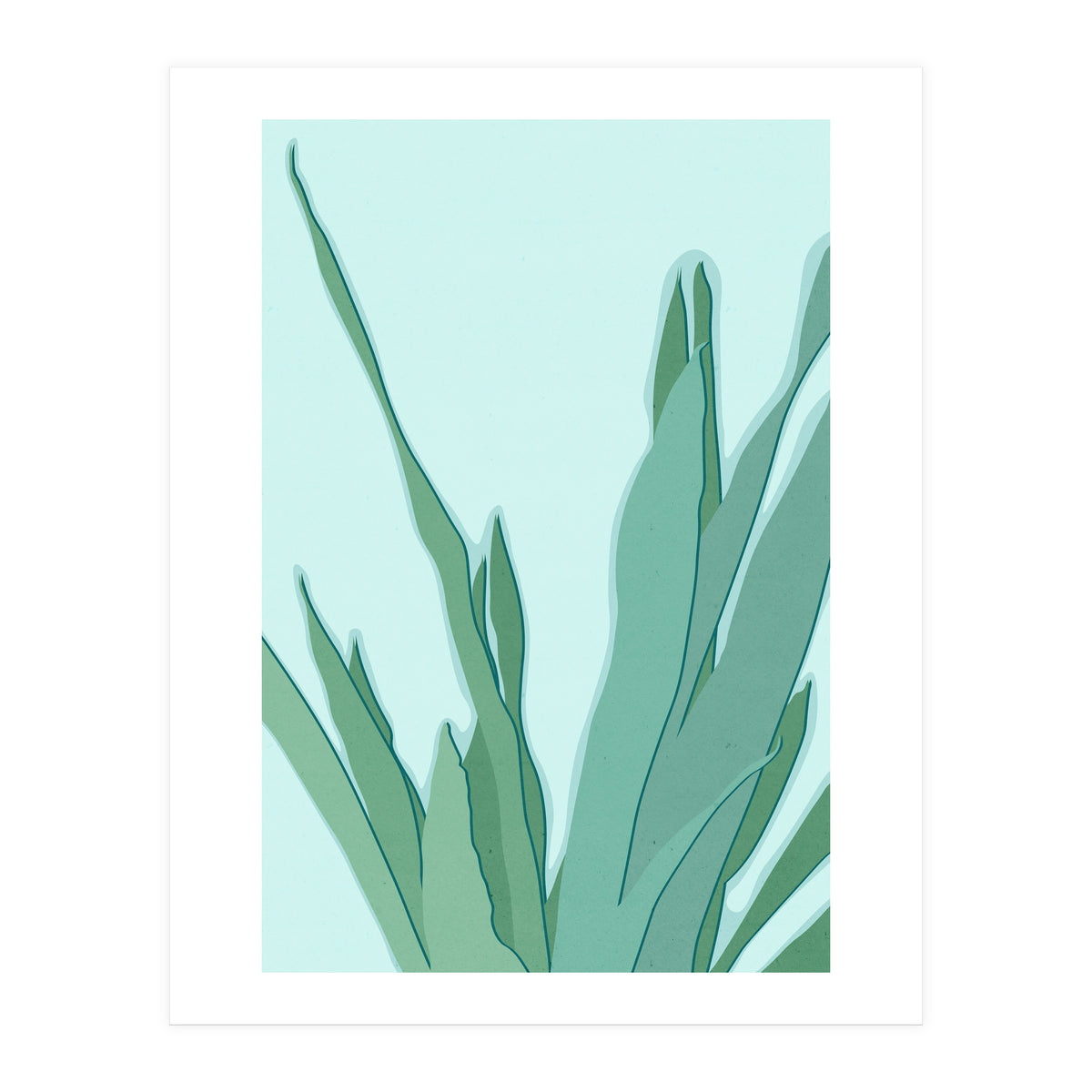 Minimal Snake Plant Leaves - Greener Eden (Print Only)