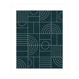 My Favorite Geometric Patterns No.26 - Green Tinted Navy Blue (Print Only) thumbnail