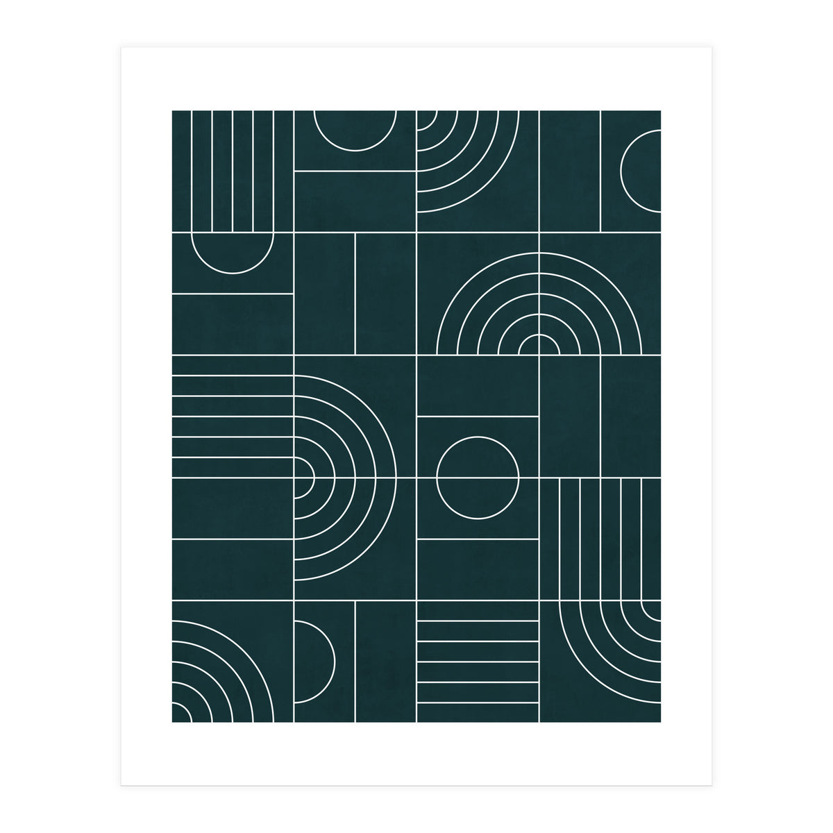 My Favorite Geometric Patterns No.26 - Green Tinted Navy Blue (Print Only)