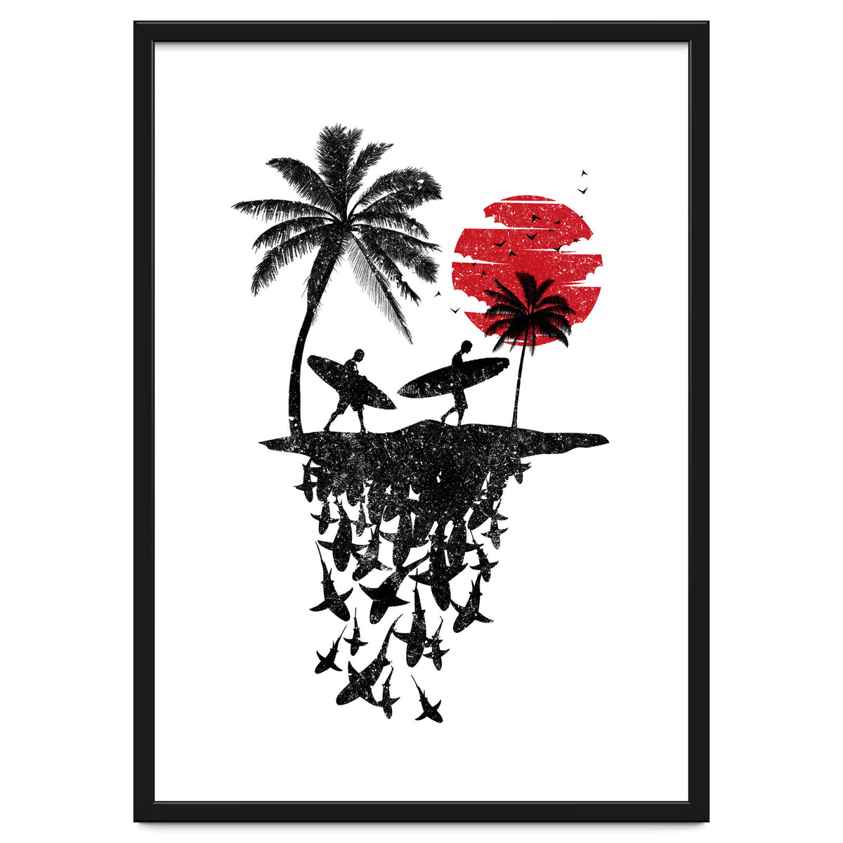 Surfer island sharks