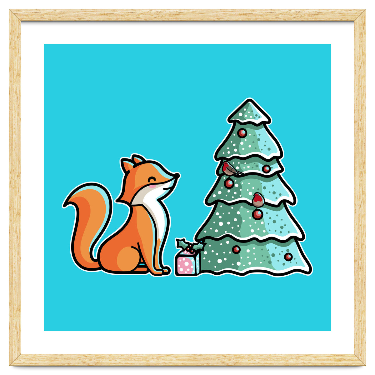 Cute Fox Christmas Tree