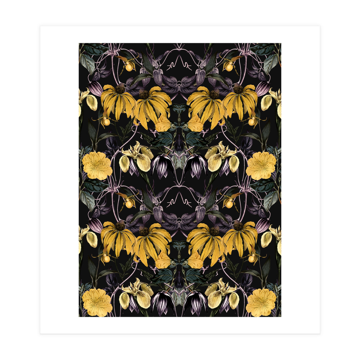 Nocturnal botanical garden kaleidoscope (Print Only)