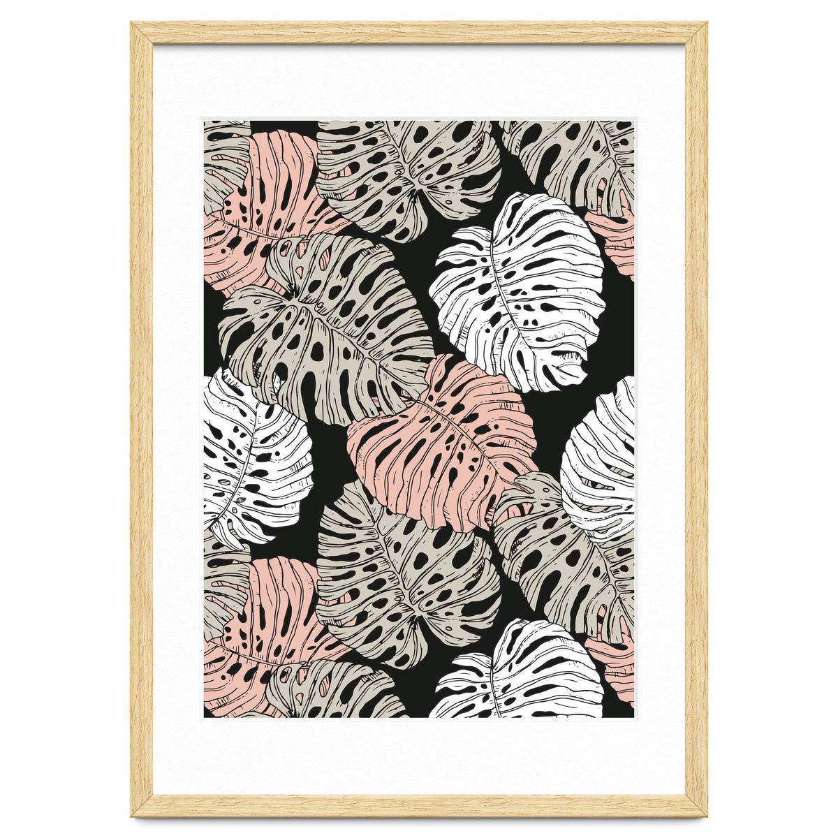 Monstera in the darkness of the jungle