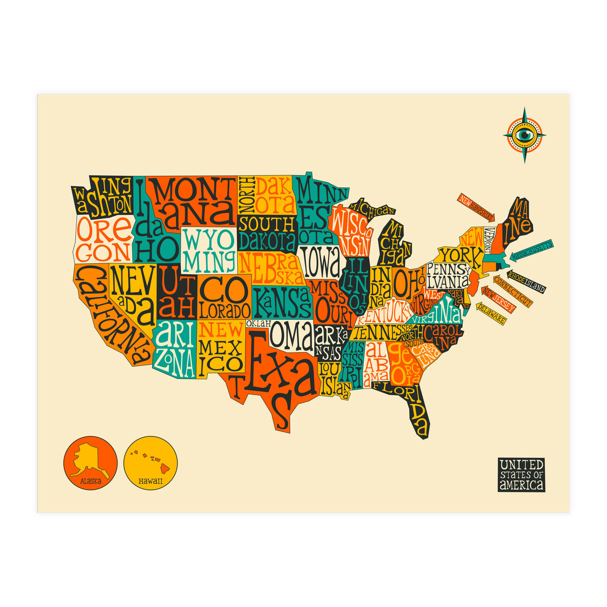 UNITED STATES MAP (Print Only)