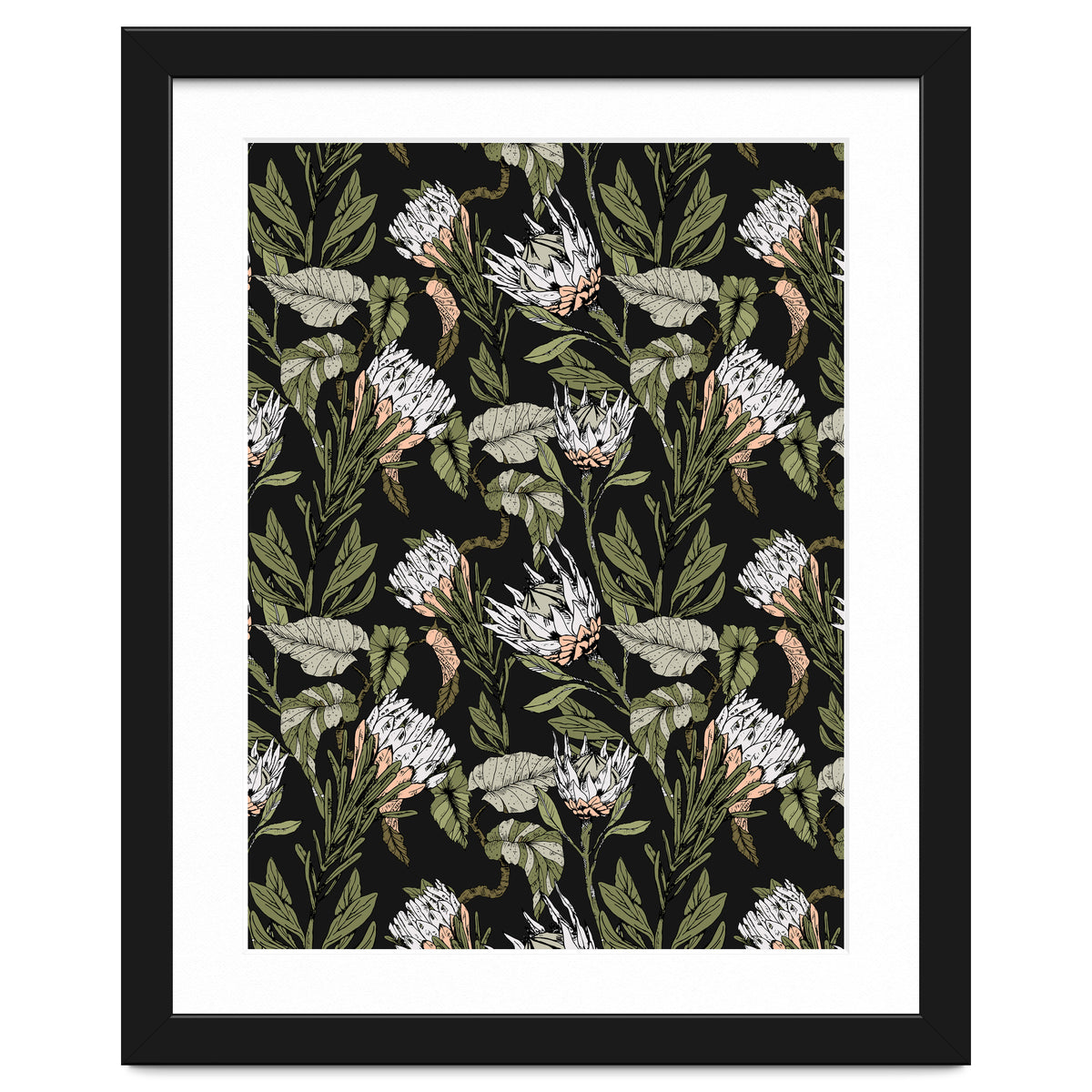Dark pattern botanical boho
