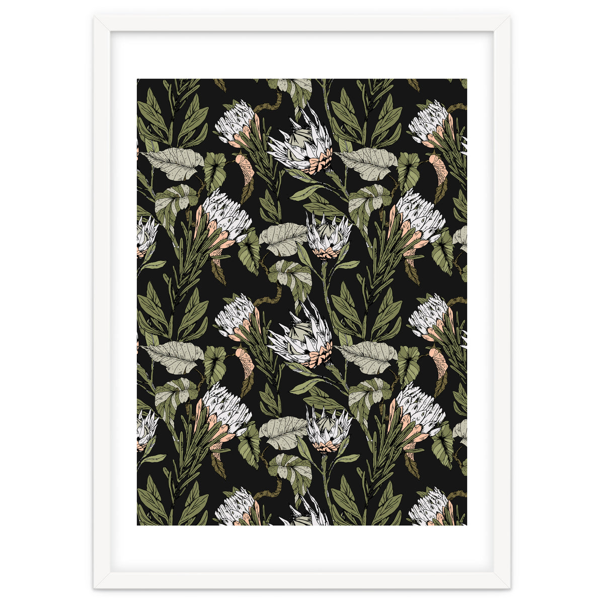 Dark pattern botanical boho