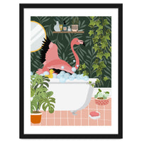 Flamingo Taking a Bubble Bath