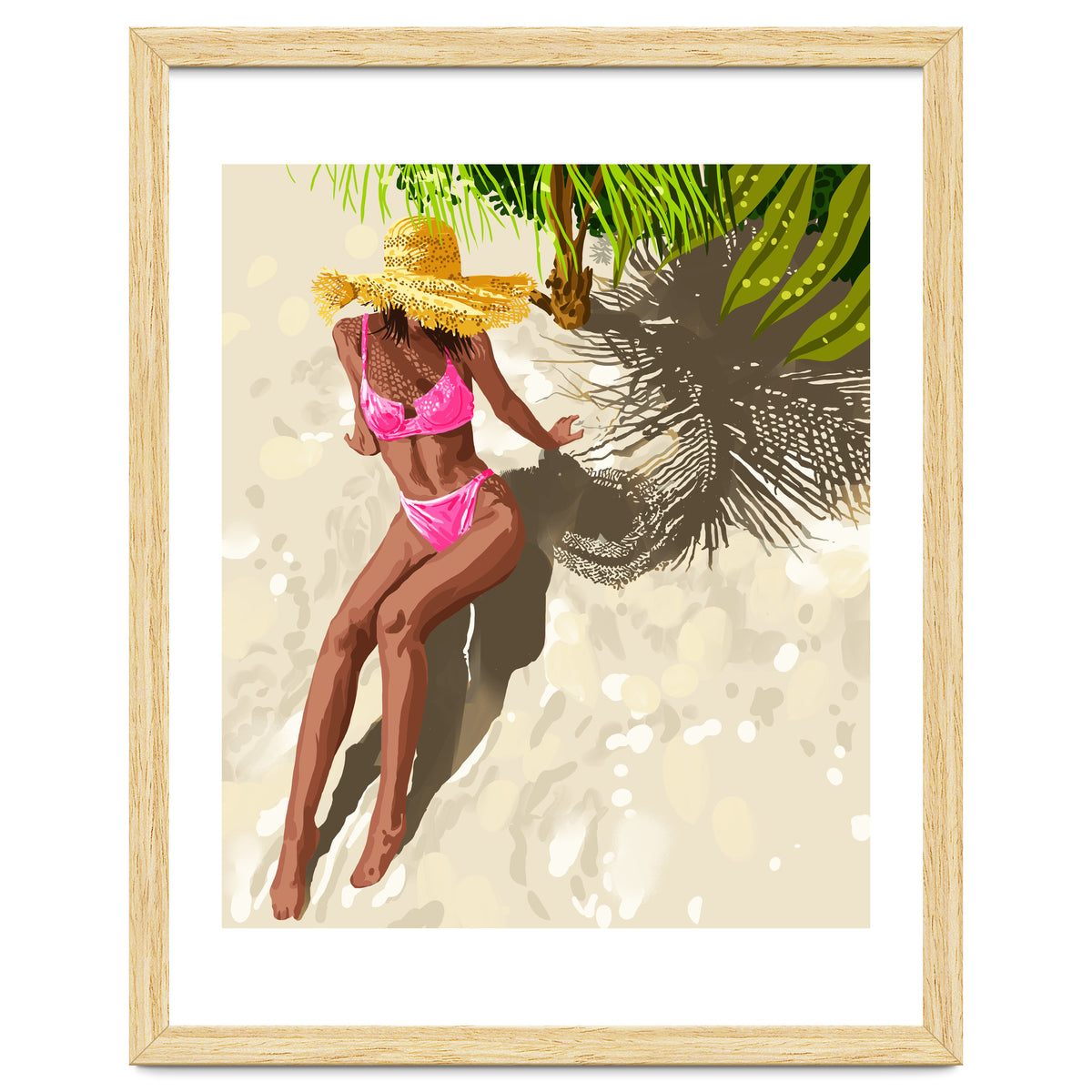 Sky above, sand below, peace within poster, Woman of color fashion black woman on the bikini beach