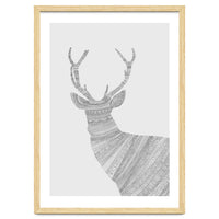 Stag Grey Poster