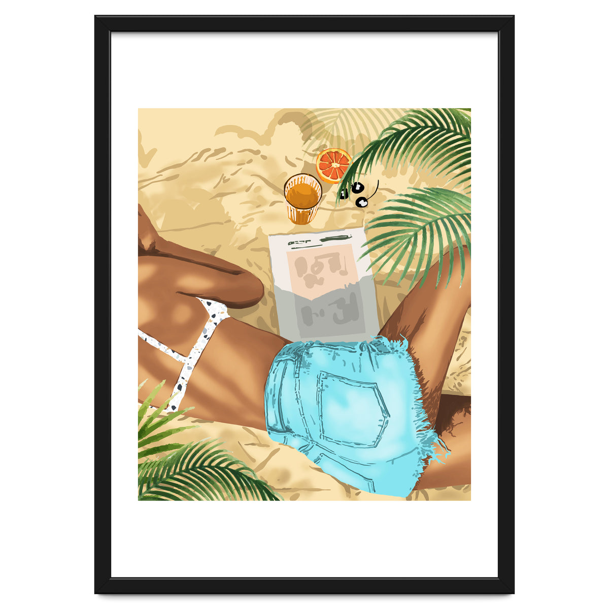 Keep Palm & Carry On Wall Art | Tropical Beach Bikini Fashion Travel Chai