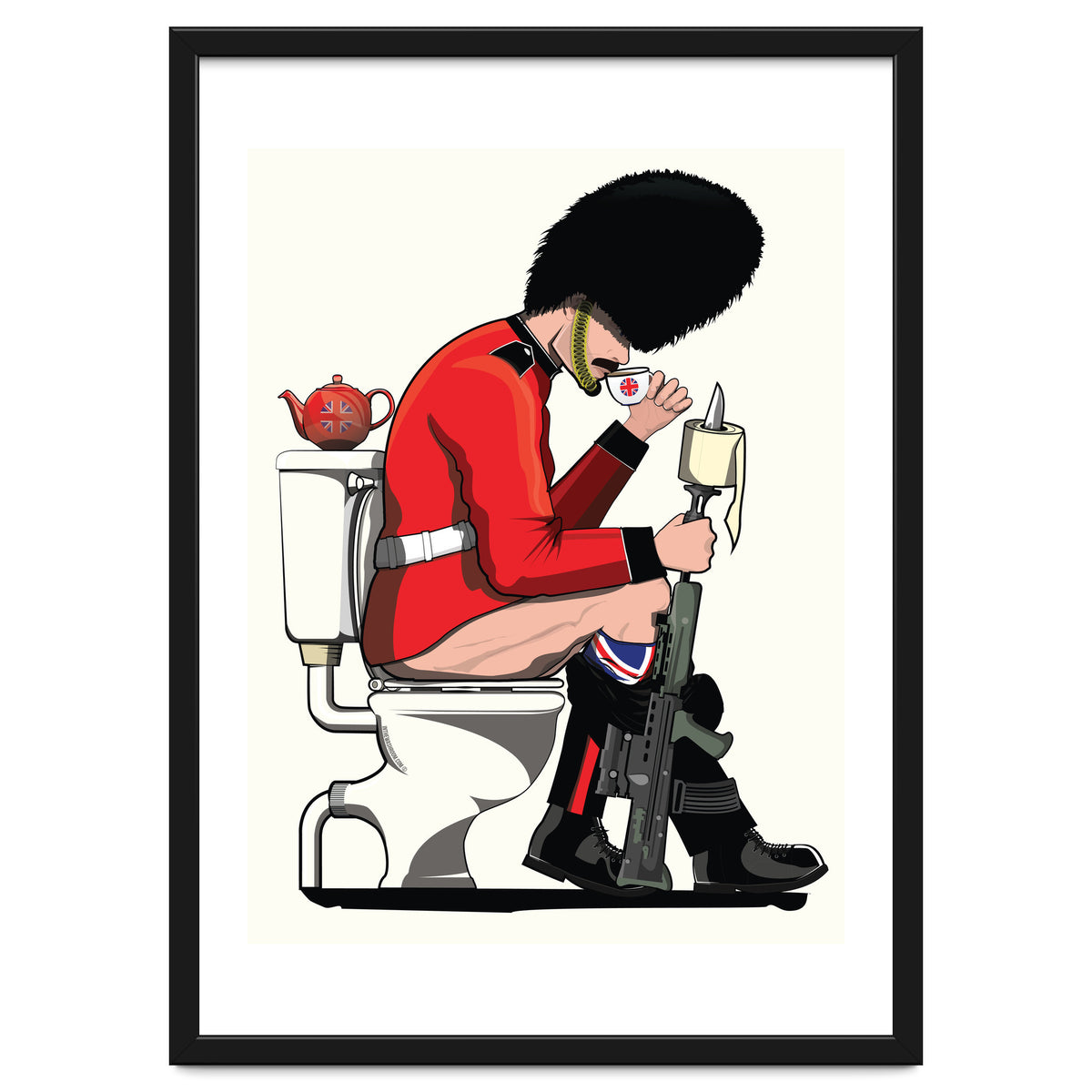 British Army Soldier on the Toilet, funny bathroom humour.