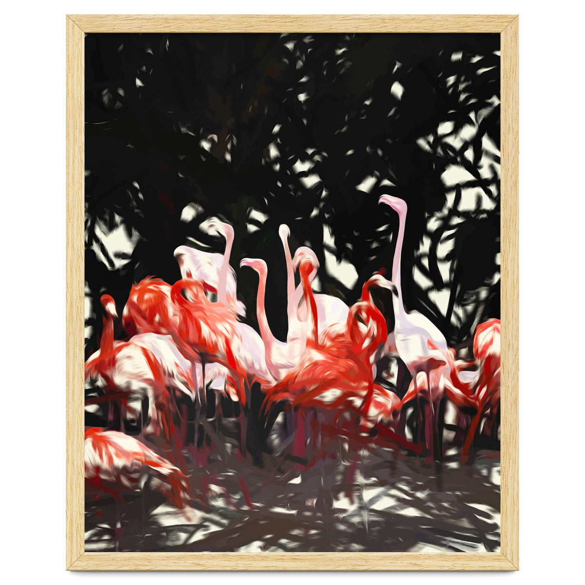 Flamingoes Under The Banyan Tree