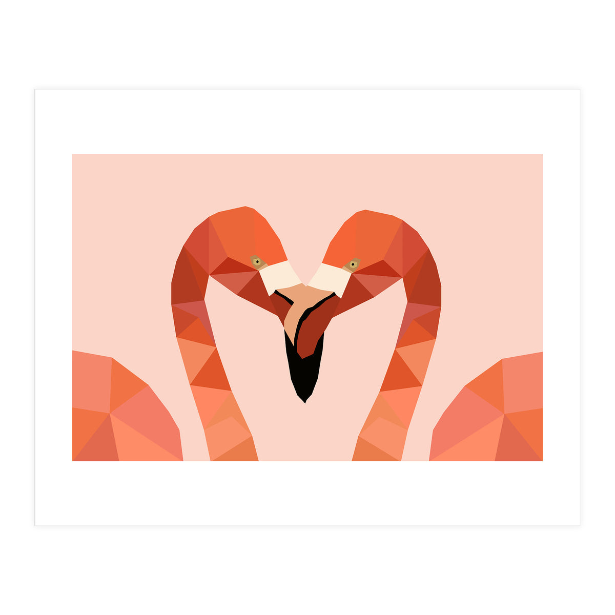 Flamingo Bird Low Poly Art  (Print Only)