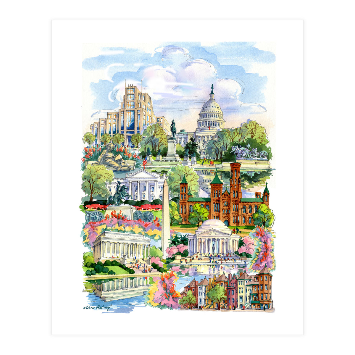 Washington District of Columbia Illustration (Print Only)