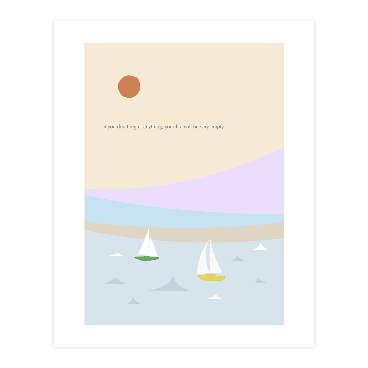 sailboat in the sunset ocean (Print Only)