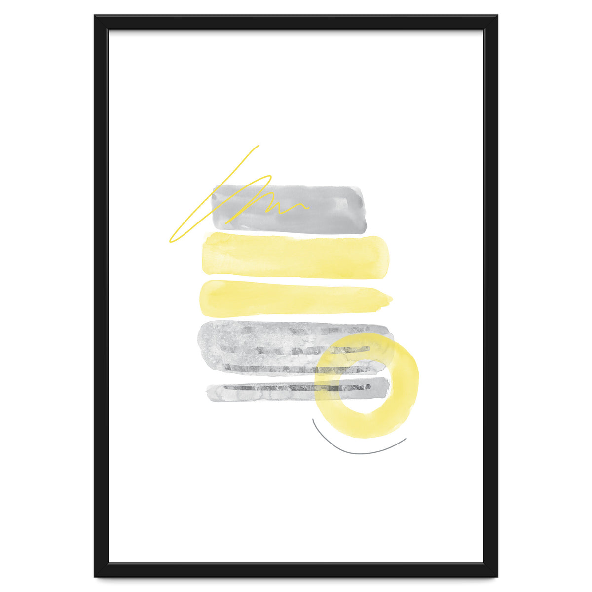 Watercolor Shapes No. 1 | Illuminating Yellow & Ultimate Grey