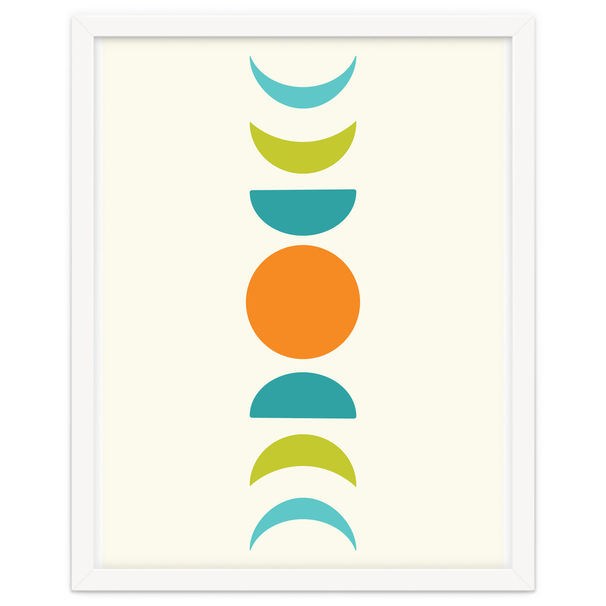 Abstract Moons Teal and Orange
