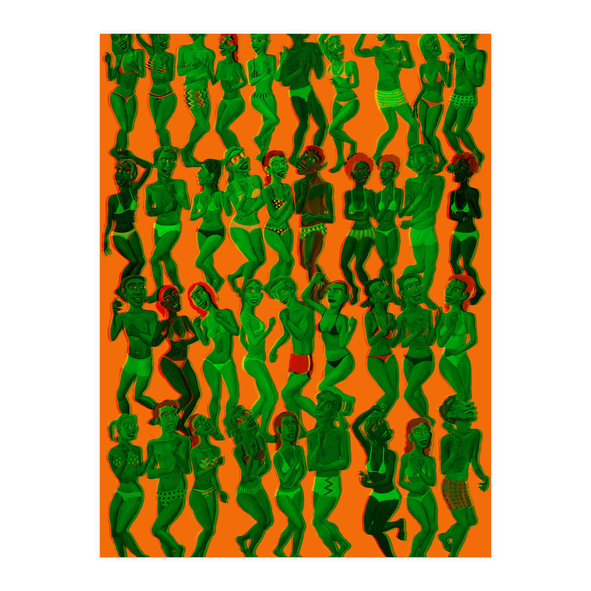 Bailando En La Playa 3d 5 (Print Only)