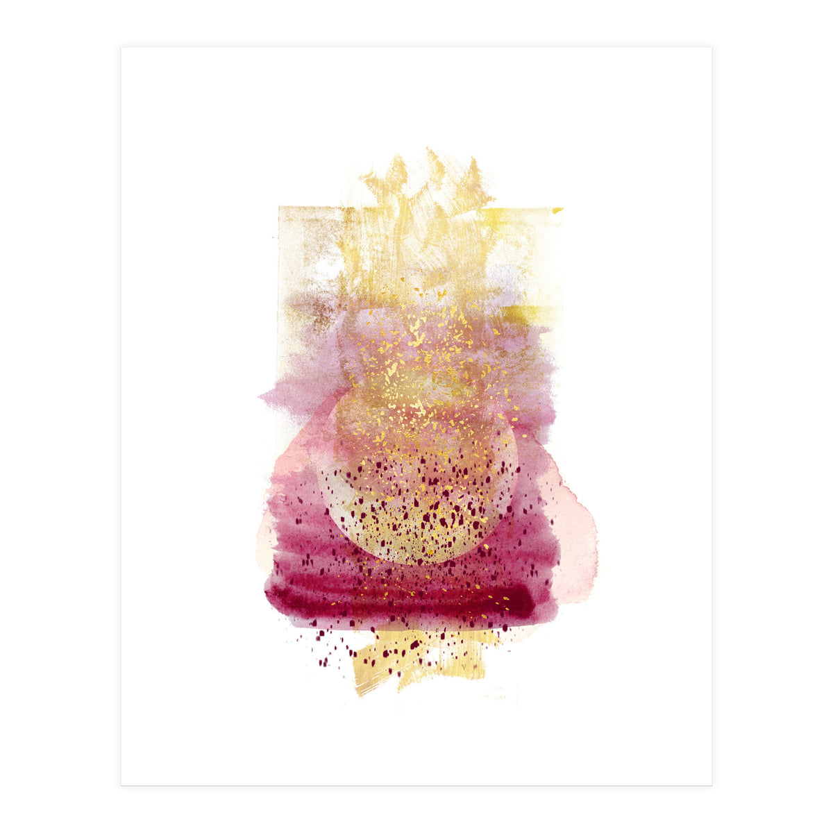 Abstract watercolour summer moon (Print Only)