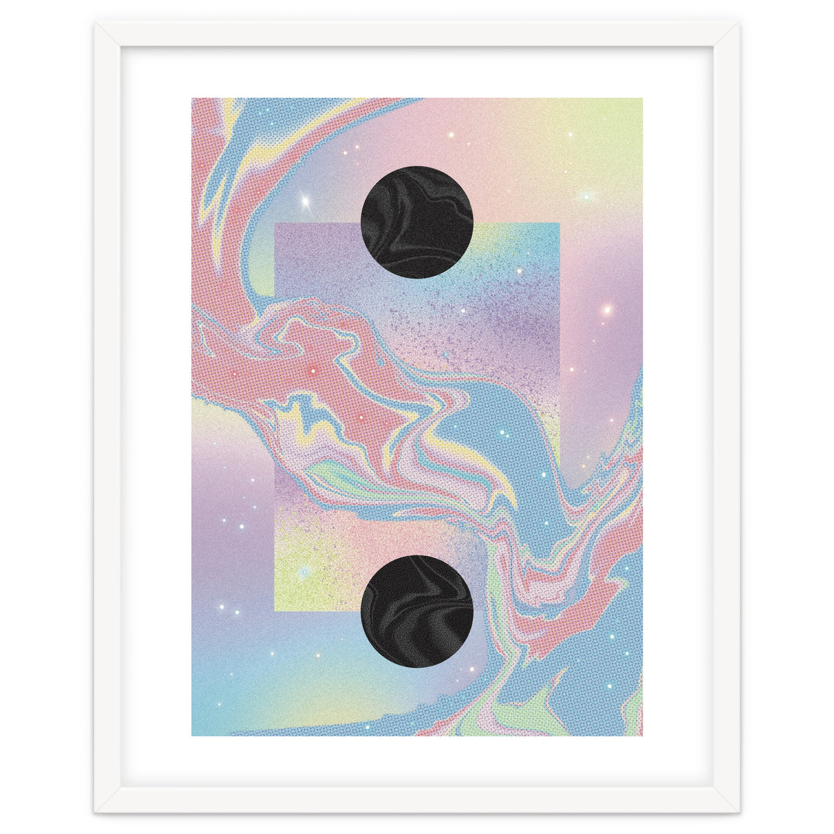 Pink Pastel Space Planet Yin Yang