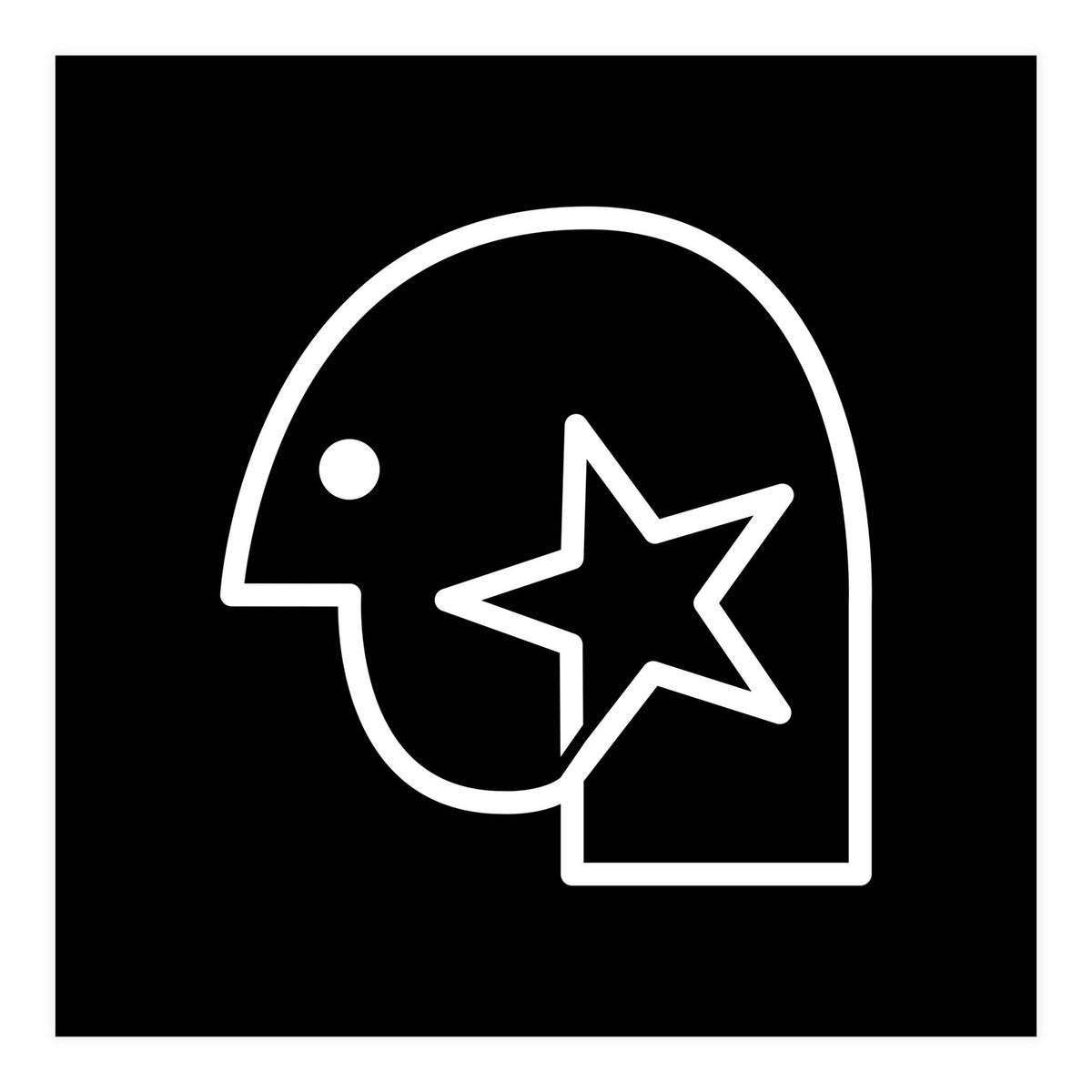 Head Star_Black (Print Only)