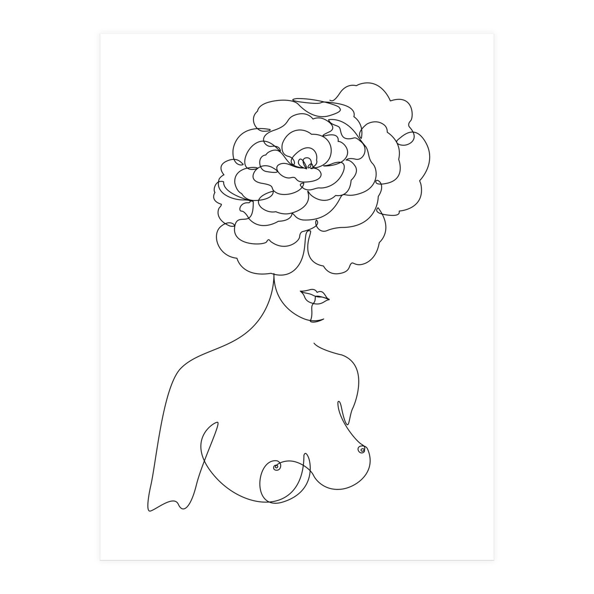 female flower line-b (Print Only)