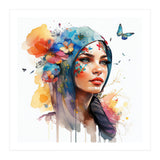 Watercolor Floral Arabian Woman #6 (Print Only) thumbnail