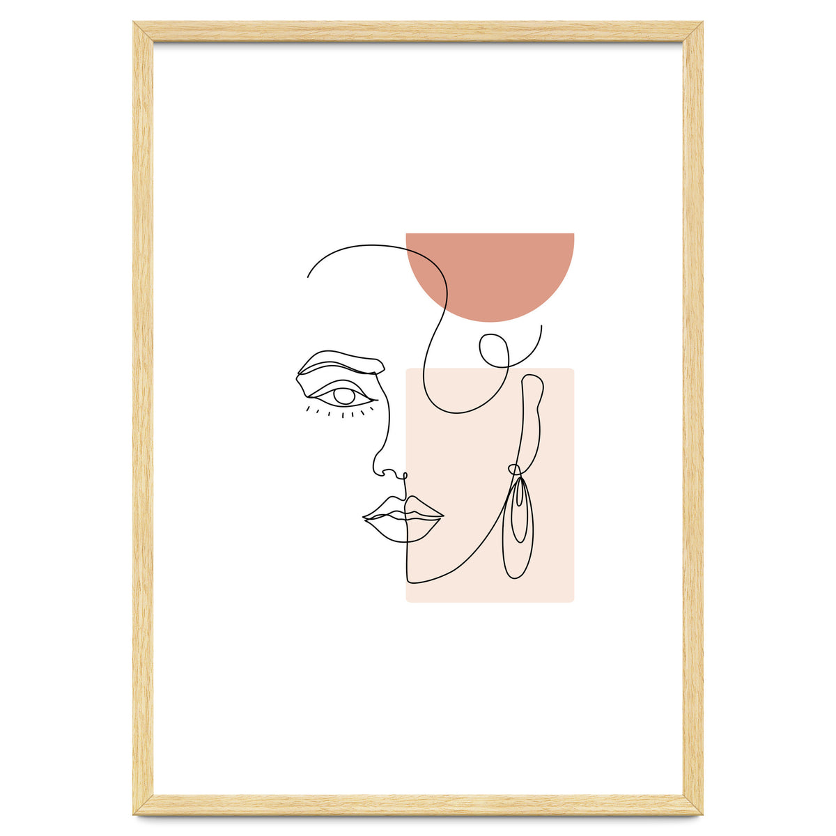 minimal woman face line art