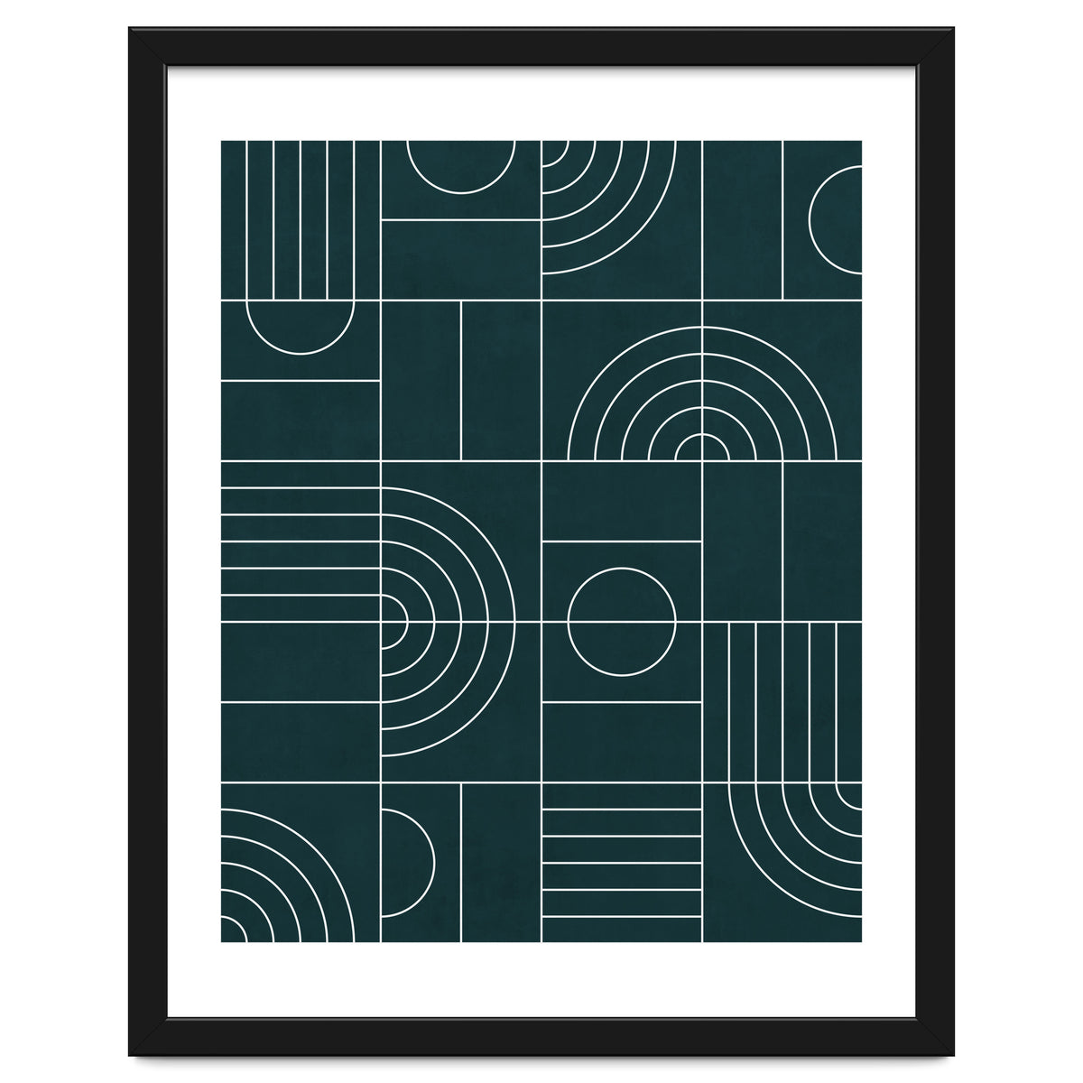 My Favorite Geometric Patterns No.26 - Green Tinted Navy Blue