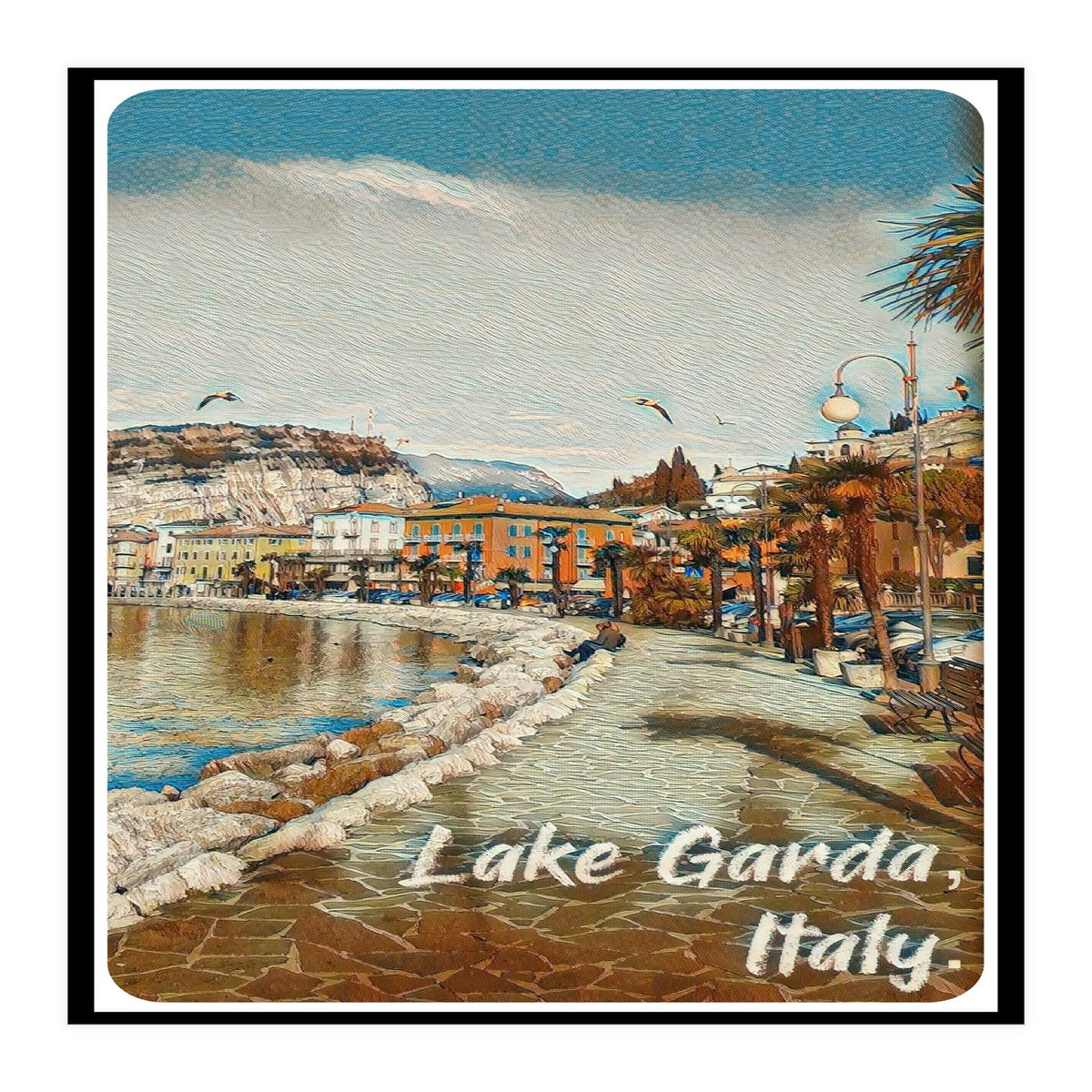 Birds And People On Lake Garda (Print Only)