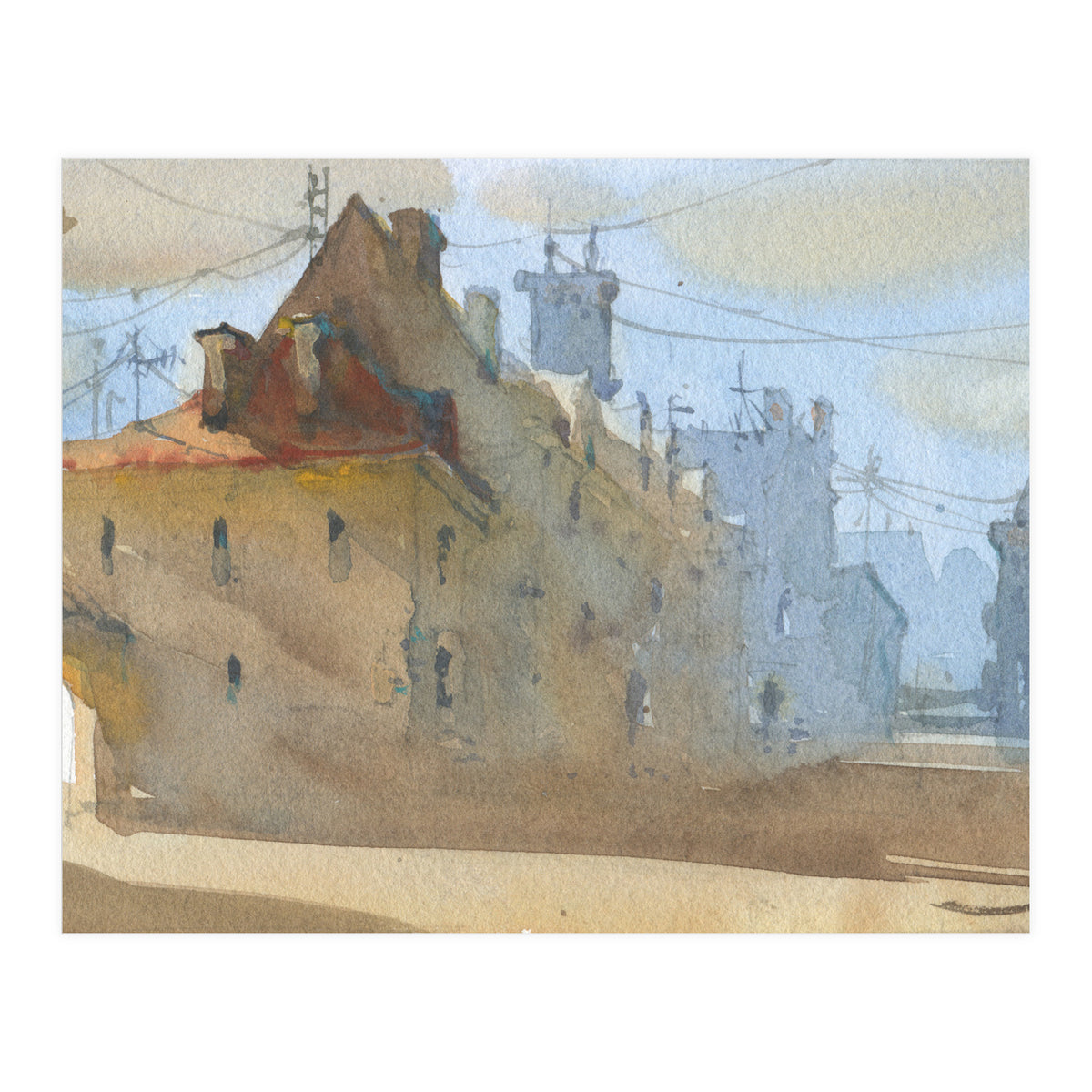 Old Town Warsaw. Watercolor painting. (Print Only)