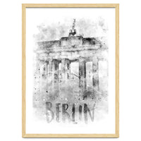 Monochrome Art BERLIN Brandenburg Gate | Watercolor