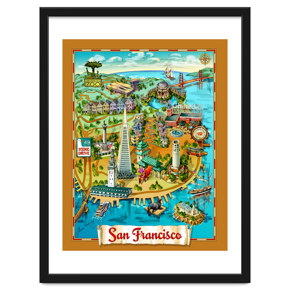 San Francisco Map Illustration
