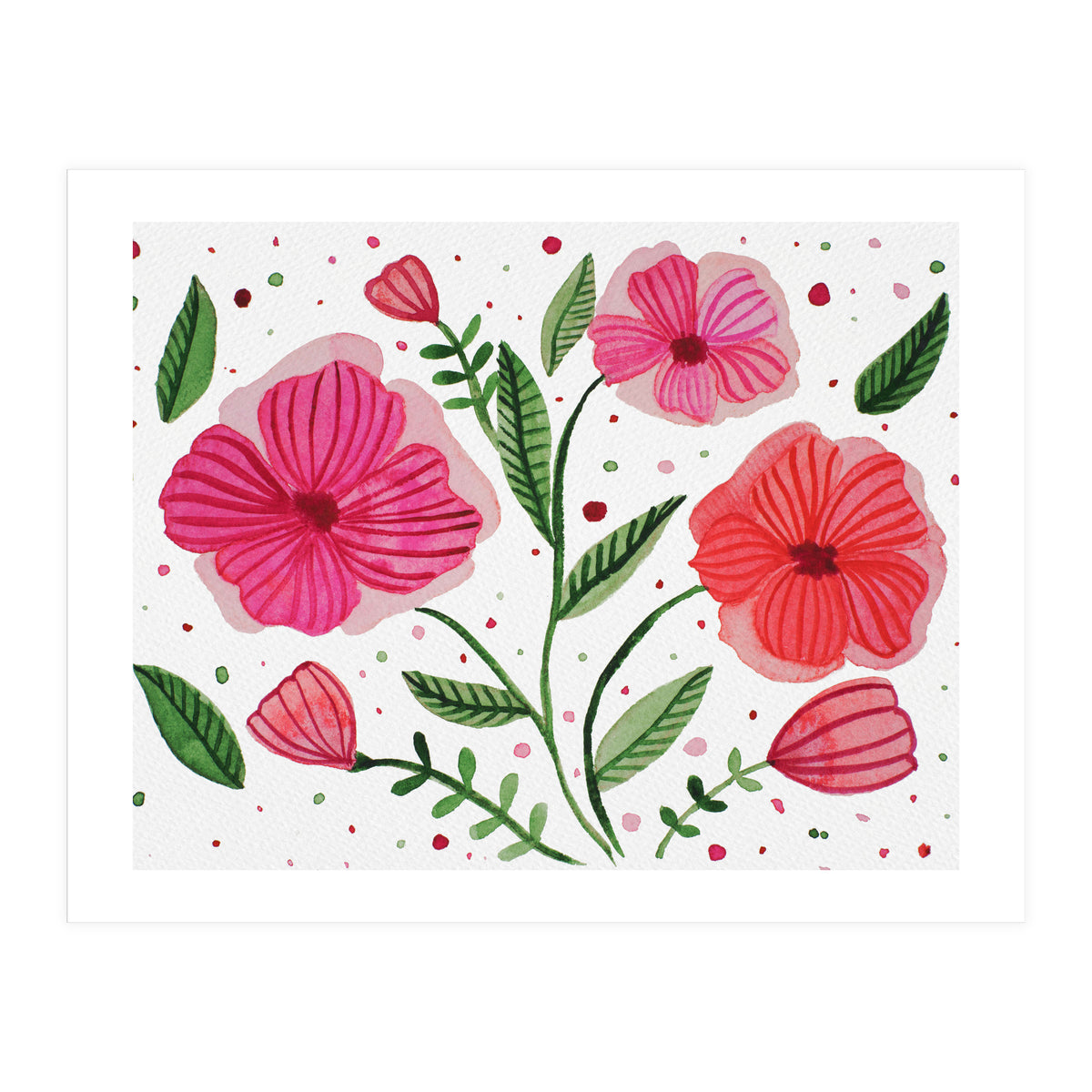 Cute whimsical floral illustration (Print Only)