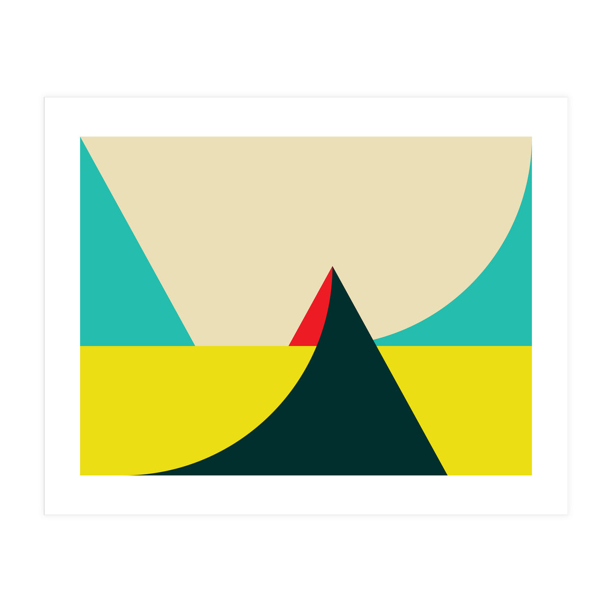 Geometric shapes No. 7 - yellow, turquoise, green & red (Print Only)