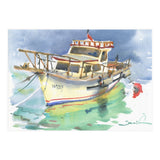 Yacht painting watercolor (Print Only) thumbnail