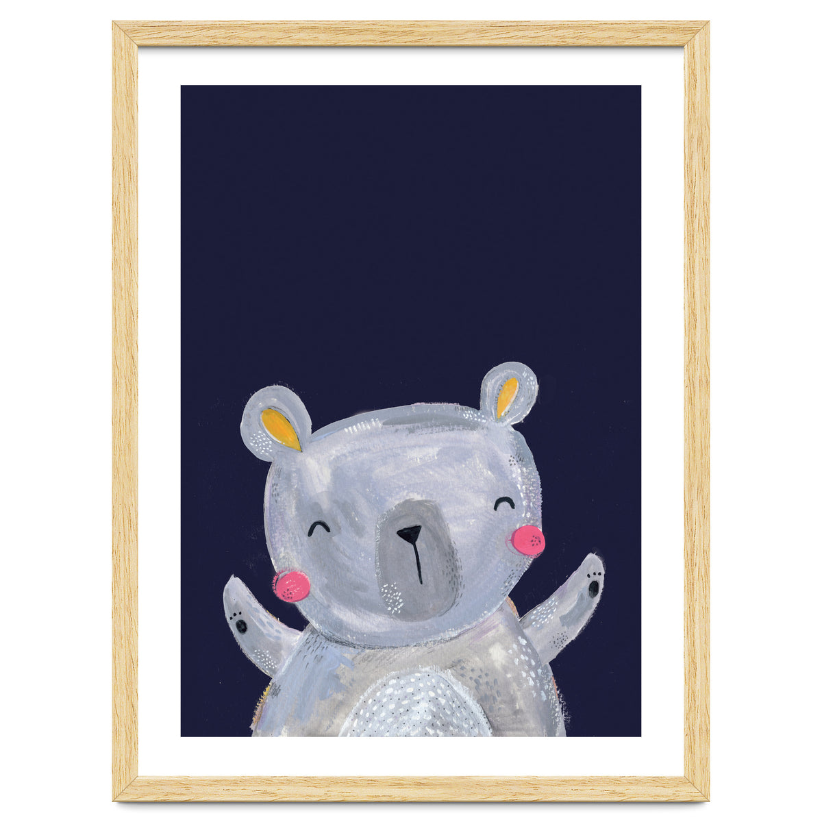 Woodland Bear On Navy