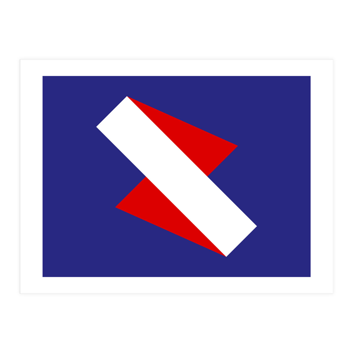 Geometric Shapes No. 68 - red & royal blue (Print Only)