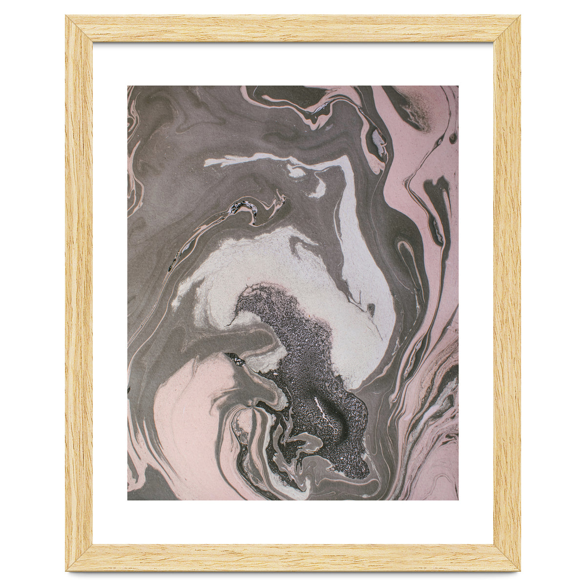 Pink and gray marbled paper