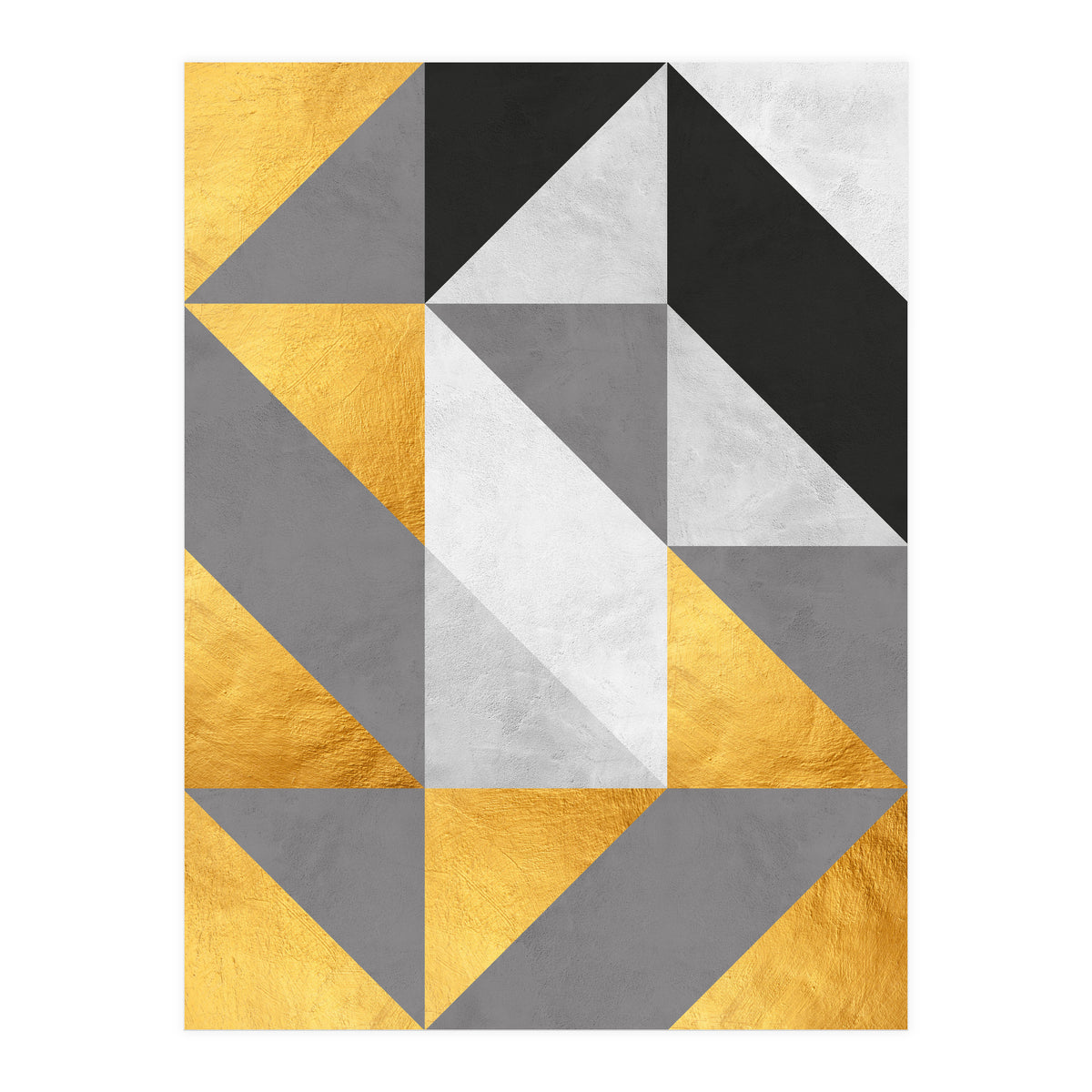 Gray and Gold Composition IV (Print Only)
