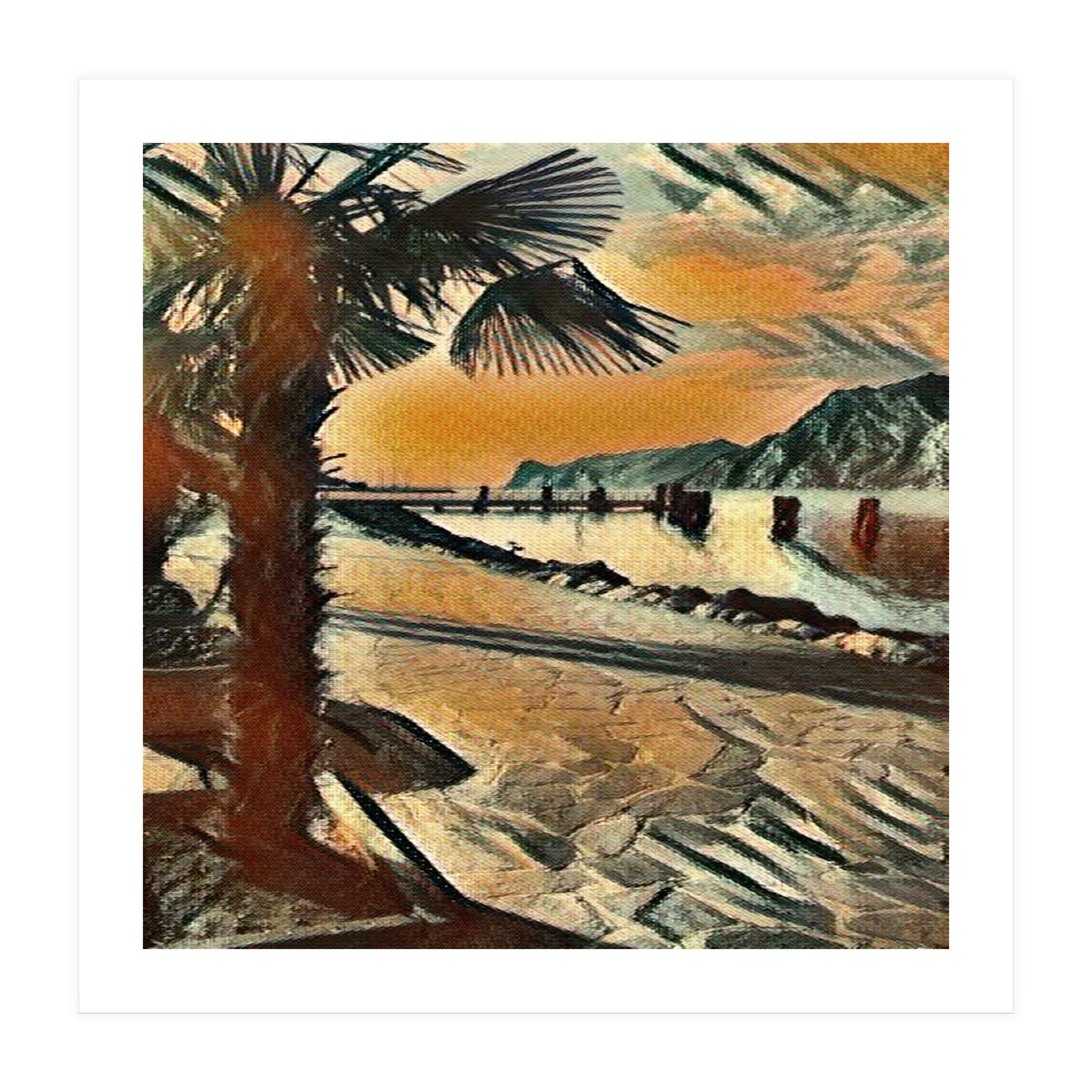 End of the day on Lake Garda, Italy. (Print Only)