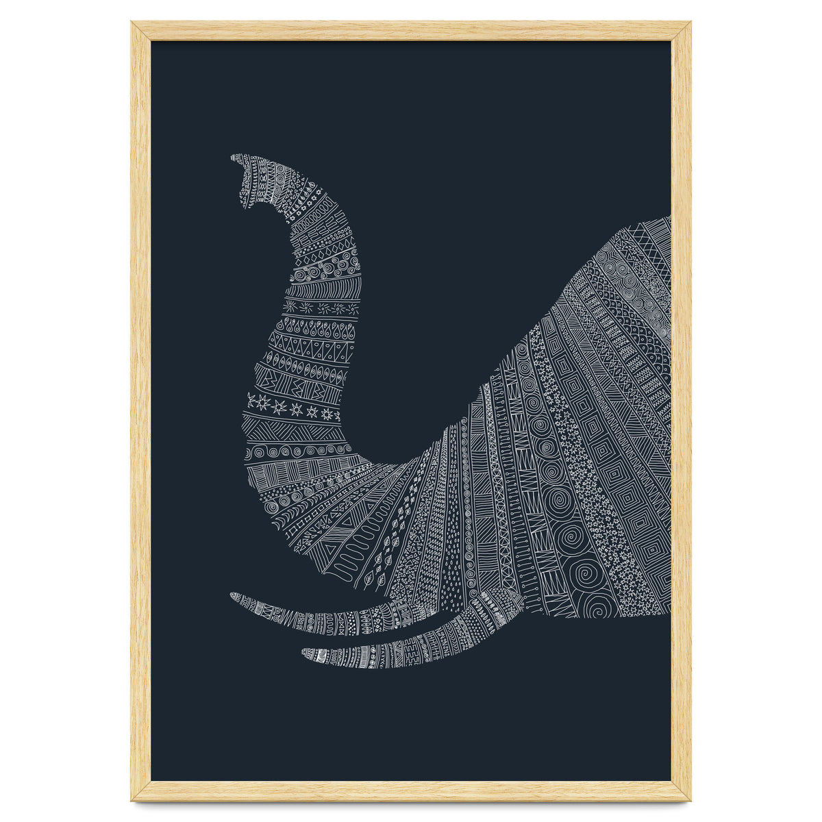 Elephant Blue Poster