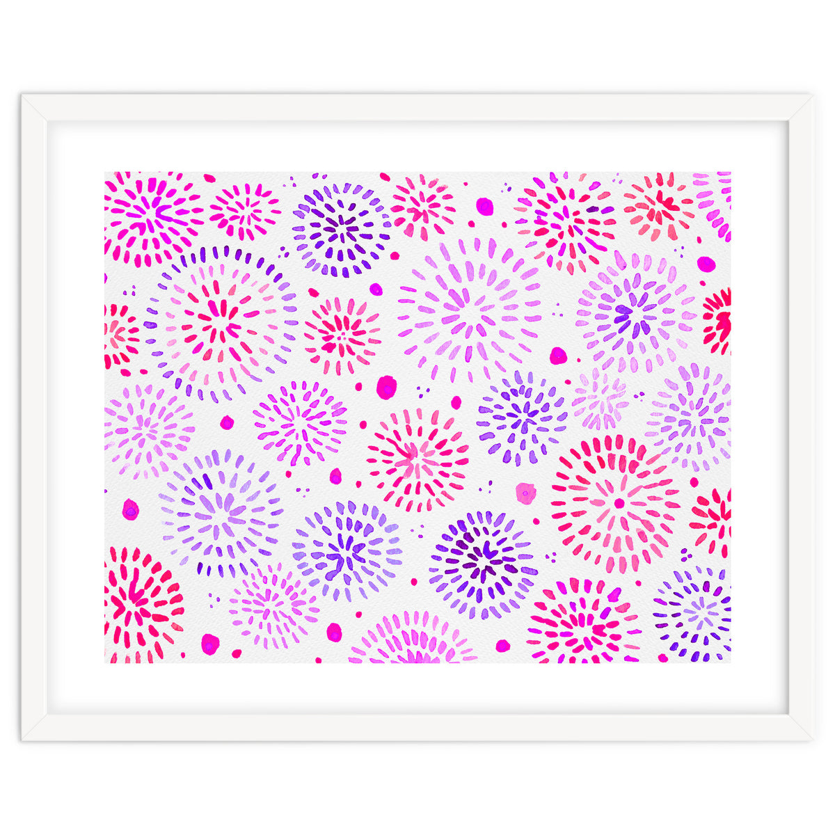 Abstract fireworks pattern in magenta and purple