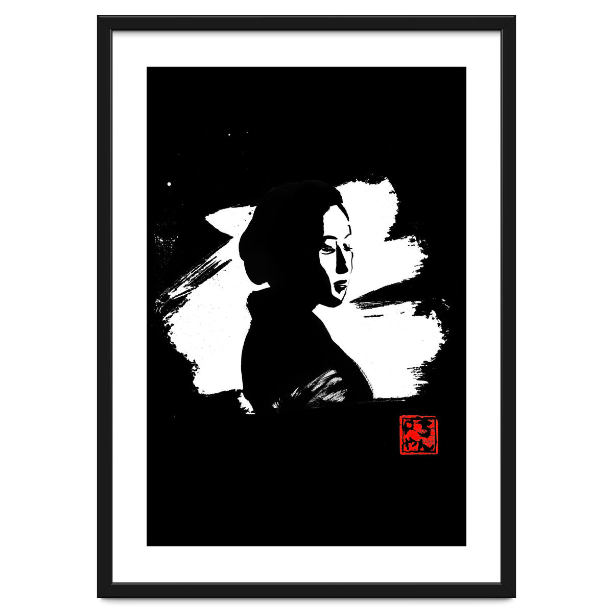 Black gesiha in white