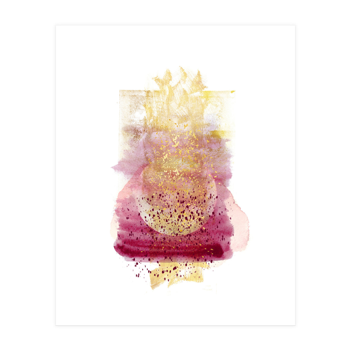 Abstract watercolour summer moon (Print Only)