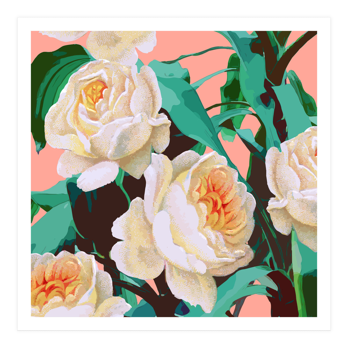 Tropical & White Blossom (Print Only)
