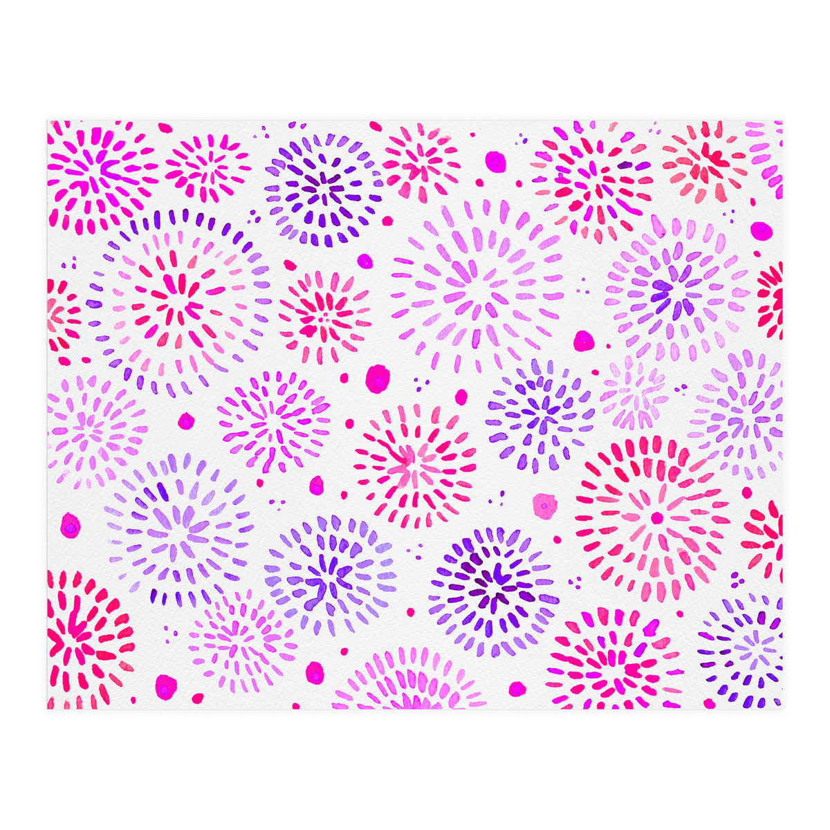 Abstract fireworks pattern in magenta and purple (Print Only)