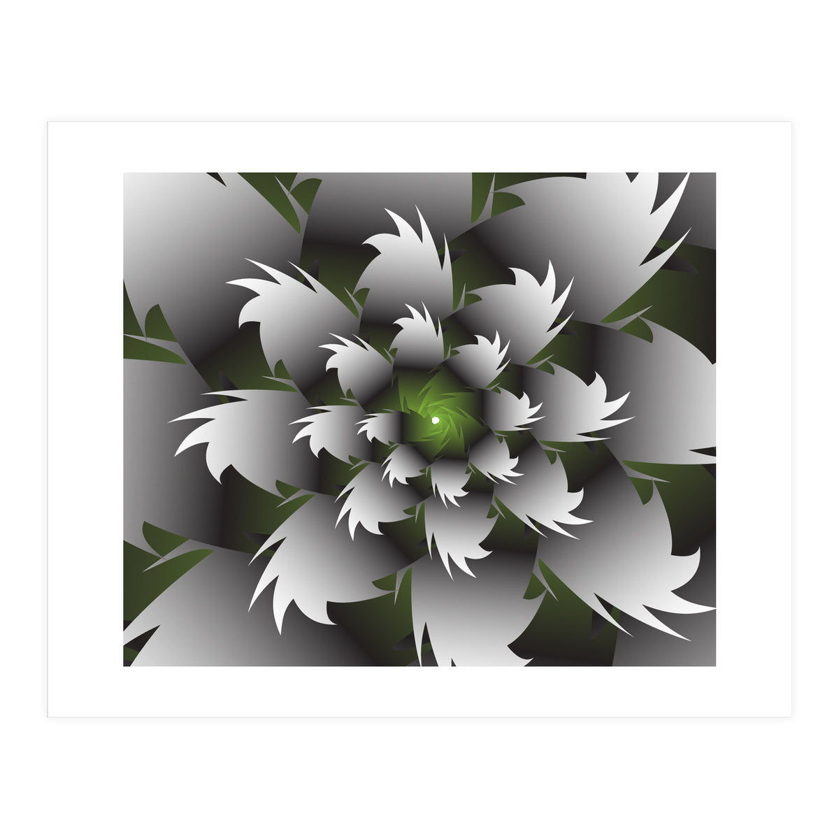 Seamless Green 3D Floral (Print Only)